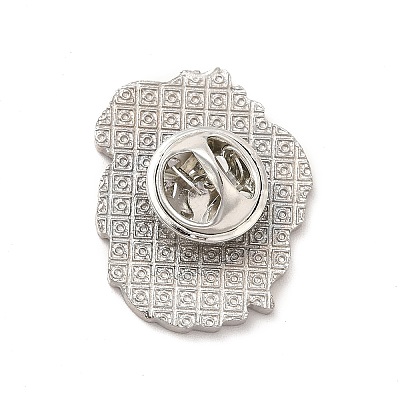 Dog Enamel Pin with Brass Butterfly Clutches JEWB-A006-06H-1