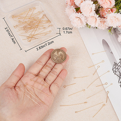 150Pcs 5 Styles Brass Eye Pins KK-BBC0009-50-1