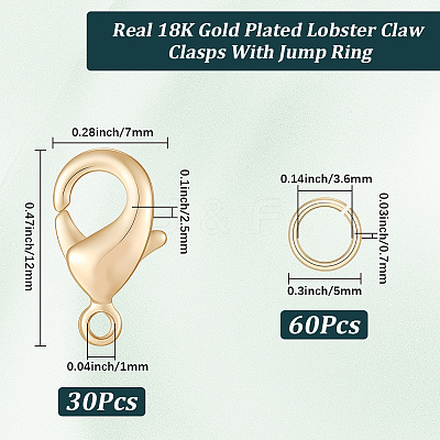 Brass Lobster Claw Clasps KK-BBC0024-54G-1