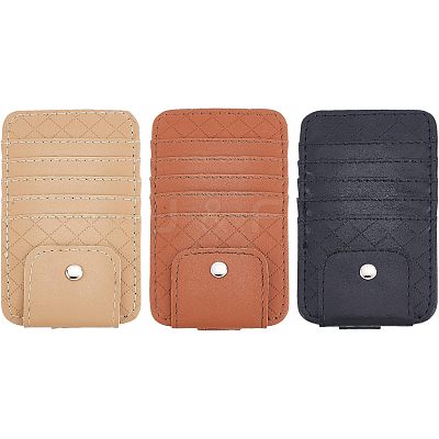 3Pcs 3 Colors Imitation Leather Car Sun Visor Organizers AJEW-FH0002-74-1