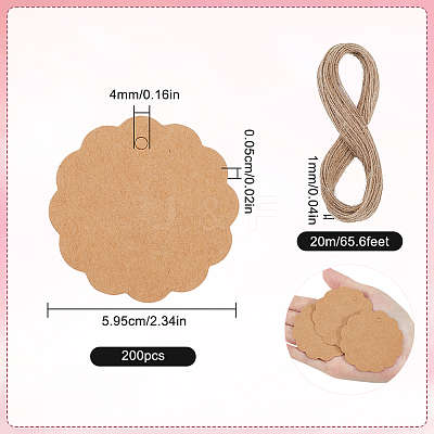 200Pcs Blank Kraft Paper Gift Tags CDIS-SP0001-10C-1