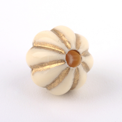 Pumpkin Plating Acrylic Beads PACR-Q102-200A-1