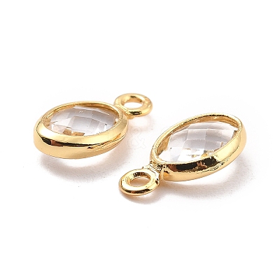 Eco-Friendly Brass with Glass Pendants KK-K268-01D-1