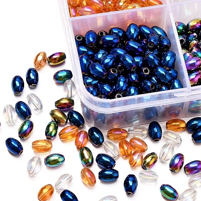 8 Strand 4 Colors Electroplate Glass Beads Strands EGLA-YW0001-37-1
