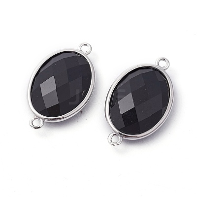 Platinum Tone Brass Natural Agate Links connectors G-F339-B03-1