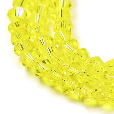 Transparent Electroplate Glass Beads Strands EGLA-A039-T4mm-L21-1