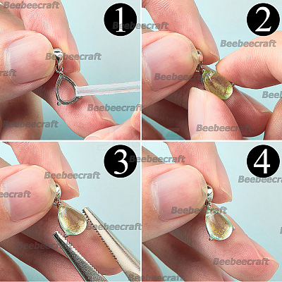 2Pcs Rhodium Plated Sterling Silver Pendant Cabochon Settings STER-BBC0008-82-1