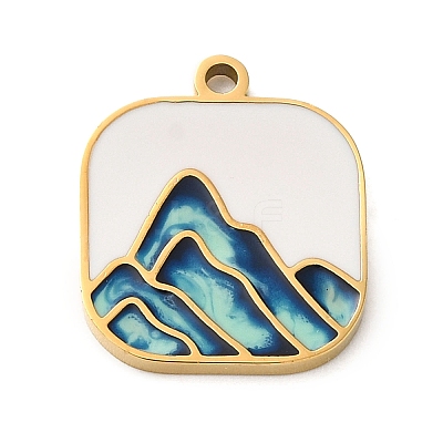 Ion Plating(IP) 304 Stainless Steel Enamel Pendants STAS-Q301-13G-1