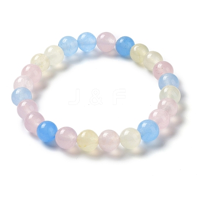 Dyed Natural Jade Beads Stretch Bracelets BJEW-G633-B-21-1