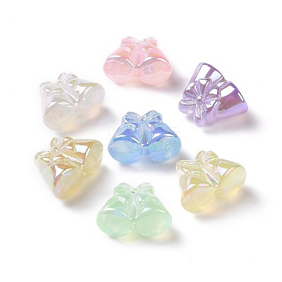 Luminous UV Plating Rainbow Iridescent Acrylic Beads OACR-P016-07-1