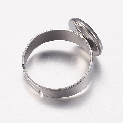 Tarnish Resistant Adjustable 304 Stainless Steel Finger Rings Components STAS-I097-037E-P-1