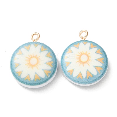 Printed Alloy with Acrylic Pendants AL-CBAE25B-03B-G-1