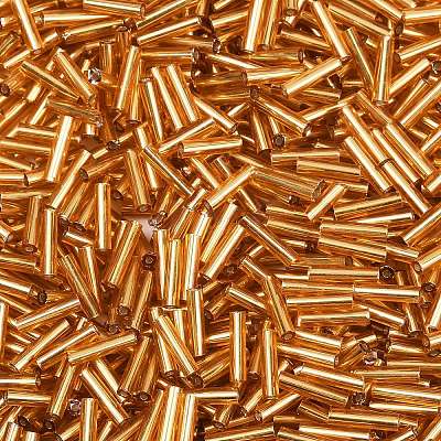 Silver Lined Transparent Glass Bugle Beads SEED-R028-2x9-B01-1