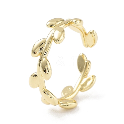 Brass Open Cuff Rings for Women RJEW-A028-03G-1