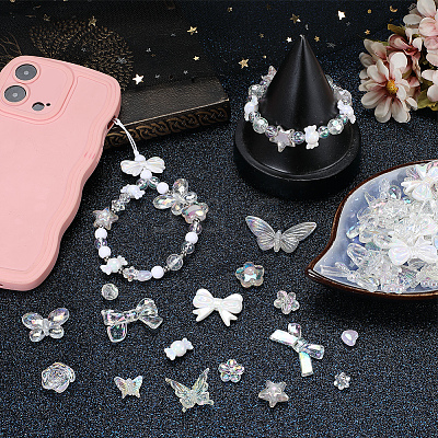 160Pcs 16 Styles Mixed Styles Acrylic Beads OACR-PA0001-77A-1