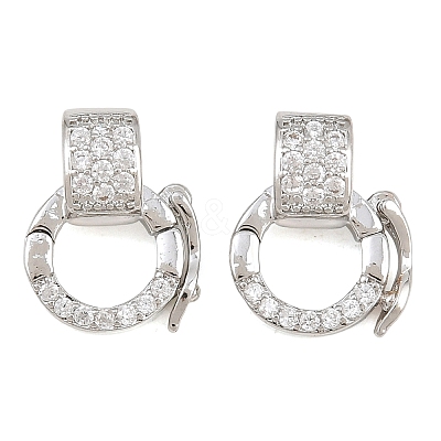 Brass Micro Pave Clear Cubic Zirconia Twister Clasp CU-CBA7BFE-04P-1