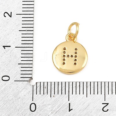 Brass Micro Pave Clear Cubic Zirconia Charms CU-CBA56CE-12G-H-1