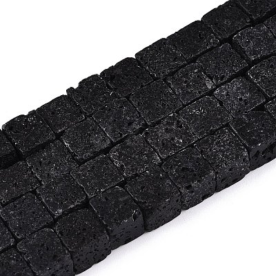 Natural Lava Rock Beads Strands G-T139-8x8-34A-1