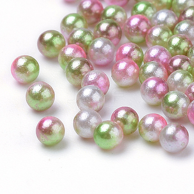 Rainbow Acrylic Imitation Pearl Beads OACR-R065-10mm-08-1