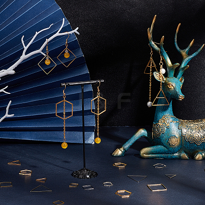 Square Brass Linking Rings KK-SC0001-76-1