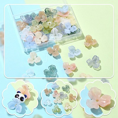 40Pcs 8 Colors Acrylic Beads Caps OACR-CJ0001-62-1