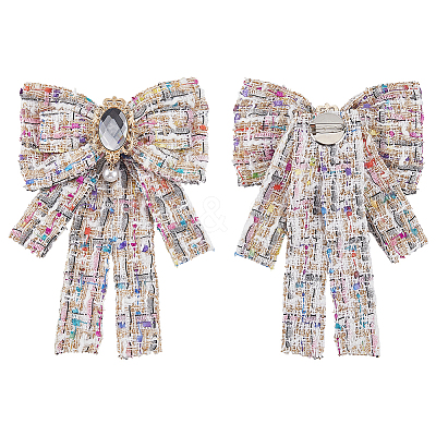 Bowknot Polyester Brooches for Backpack Clothes JEWB-WH20006-10A-1