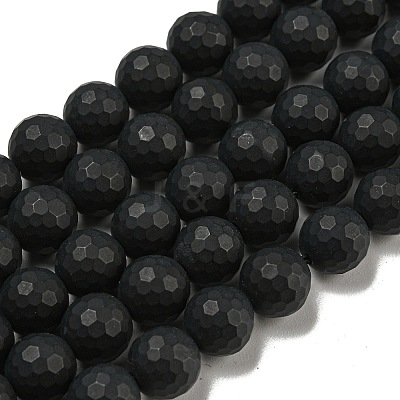 Natural Black Onyx Beads Strands G-D710-8mm-06-1