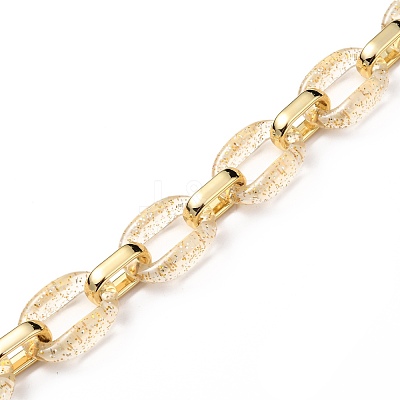 Handmade Transparent Acrylic & CCB Plastic Cable Chains X-AJEW-JB00829-1