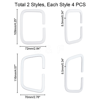 8 Pcs 2 Styles Aluminum Bag Handle FIND-PH0001-09-1