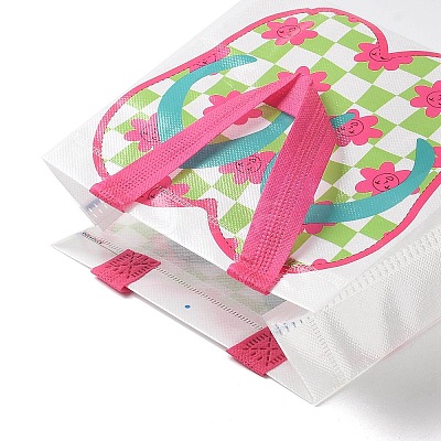 Summer Beach Theme Printed Flip Flops Non-Woven Reusable Folding Gift Bags with Handle ABAG-F009-E07-1