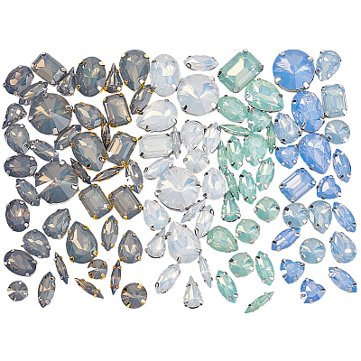 100Pcs 5 Colors Resin Sew On Rhinestones DIY-GA0007-24B-1
