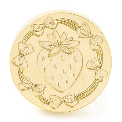 Golden Tone Round Wax Seal Brass Stamp Heads AJEW-Z034-01G-08-1