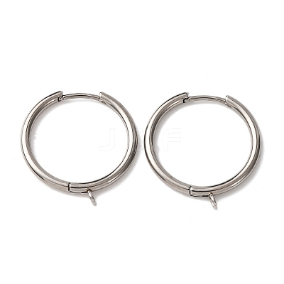 201 Stainless Steel Hoop Earring Findings STAS-D379-06A-P-1