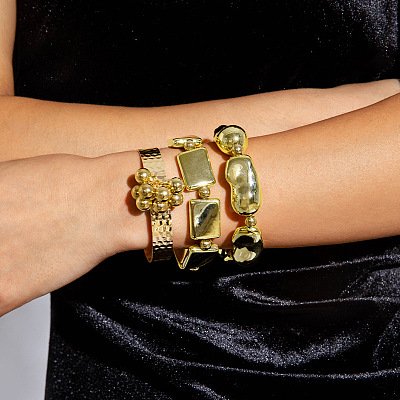 Rectangle Alloy & Iron Bangles Set FS-WGB93A7-01-1