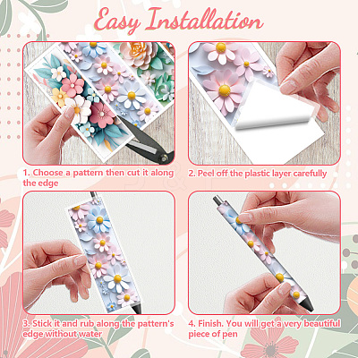 12Pcs Plastic Rub on Transfer Stickers DIY-WH0611-017-1