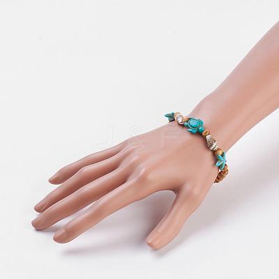 Round Wood Stretch Bracelets BJEW-JB03769-1
