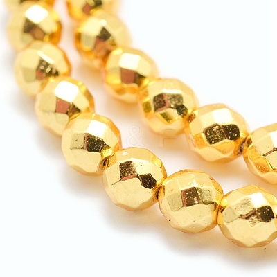 Electroplate Non-magnetic Synthetic Hematite Beads Strands G-L485-03B-G-1