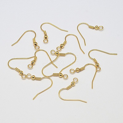 Brass Earring Hooks KK-L137-03G-NR-1