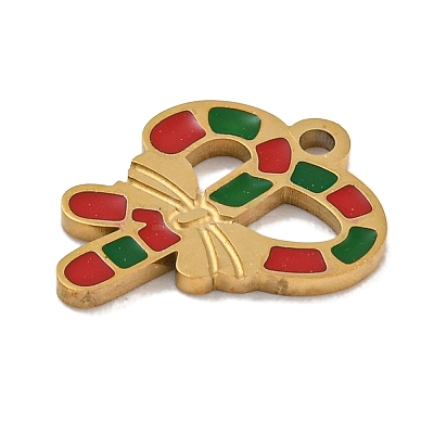 Christmas Theme 304 Stainless Steel Enamel Charms STAS-Z093-02K-1