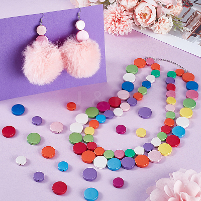 120Pcs 24 Styles Wood Beads WOOD-GA0001-98-1