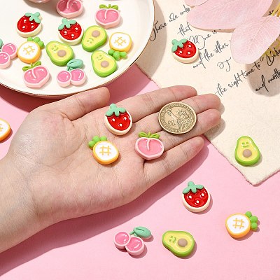 25Pcs 5 Styles Opaque Resin Cabochons RESI-CJ0003-79-1