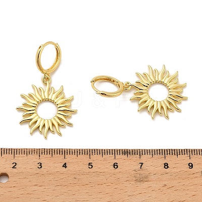 Sun Brass Hoop Earrings EJEW-H180-30D-G-1