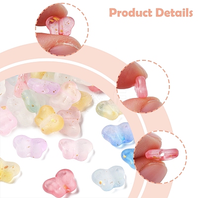 200Pcs Gradient Color Transparent Acrylic Beads MACR-FS0002-02-1