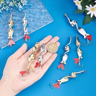 8Pcs 8 Style 201 Stainless Steel Fishing Crankbaits FIND-FH0003-68-1