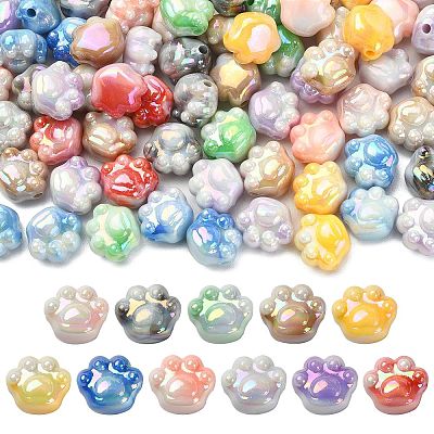 100Pcs UV Plating Acrylic Beads PACR-CJ0001-20-1