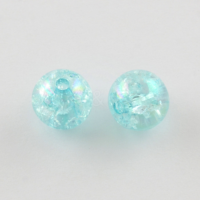 Bubblegum AB Color Transparent Crackle Acrylic Round Beads CACR-R011-20mm-05-1