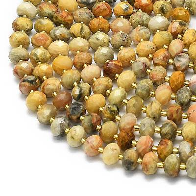 Natural Yellow Crazy Agate Beads Strands G-P573-A20-01-1