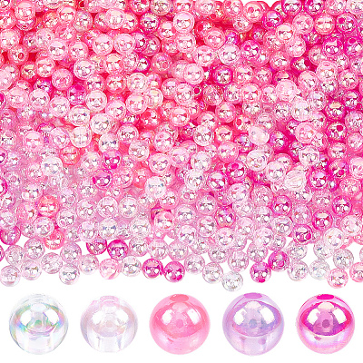 5 Colors Transparent Acrylic Beads MACR-PA0001-03A-02-1