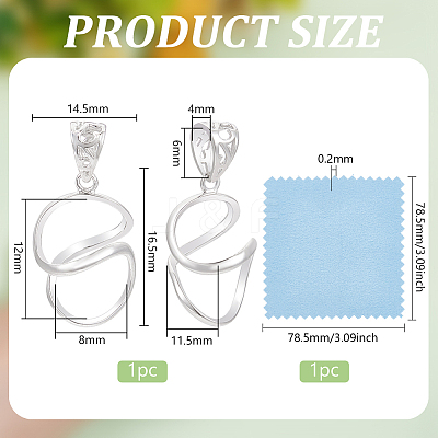 1Pc Sterling Silver Pendant Cabochon Setting STER-BC0002-52-1