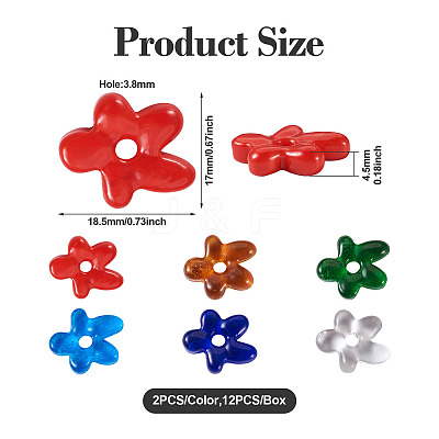 12Pcs 6 Colors Glass Beads GGLA-TA0002-02-1